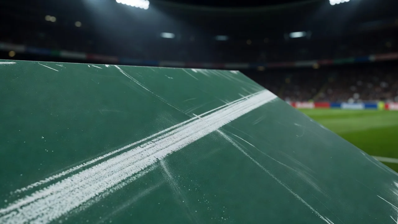 Chalk long diagonal passing lane drawn across a tactics board