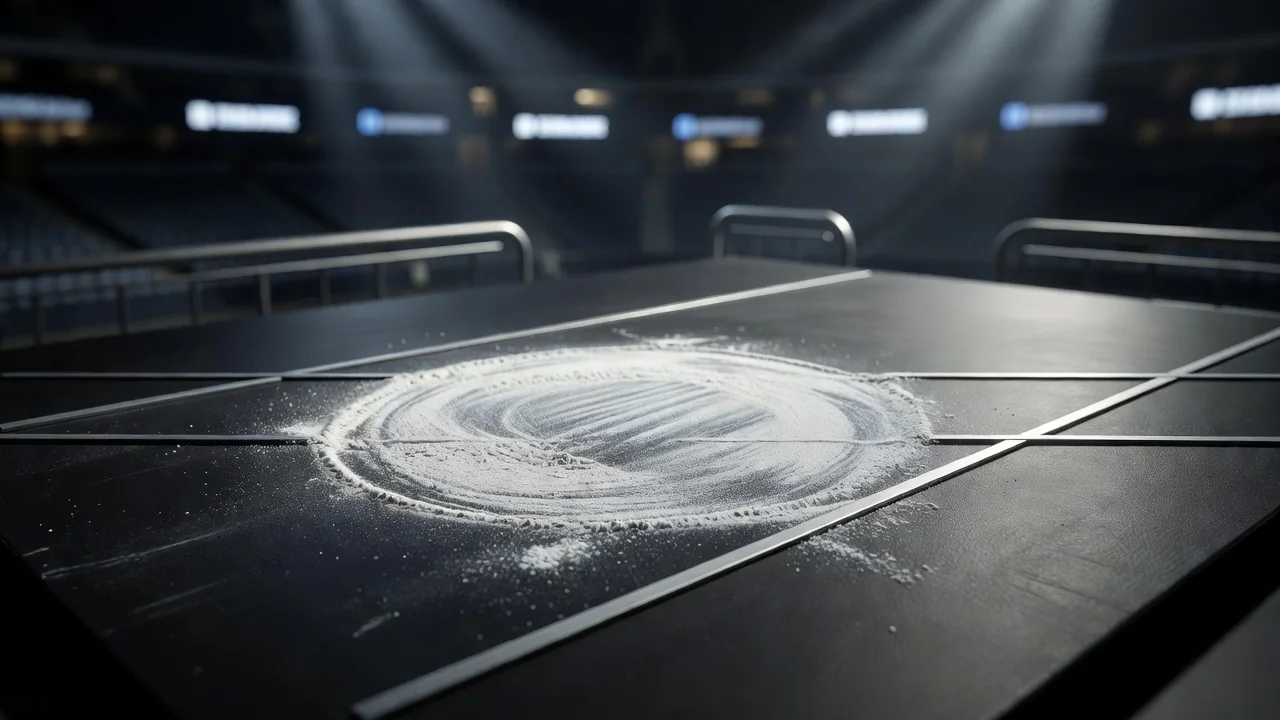 Chalk pocket zone highlighted between two magnet lines on a board