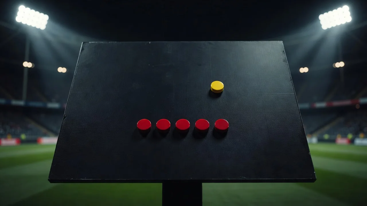 Row of five defensive magnets across a tactics board
