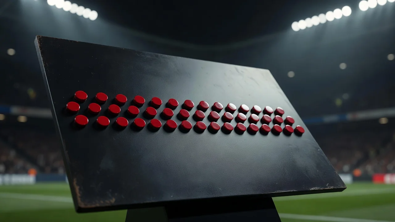 Row of defensive magnets lined across a tactics board