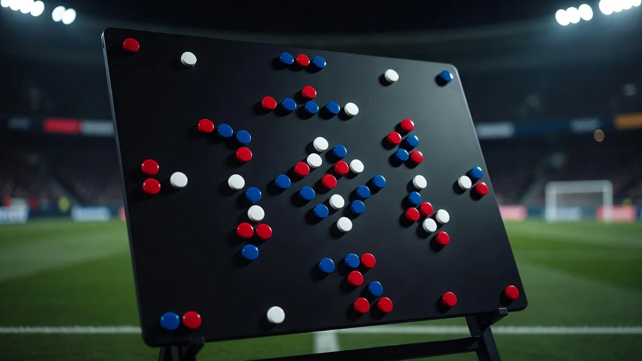 Tactical magnets arranged in a passing structure on a coach board