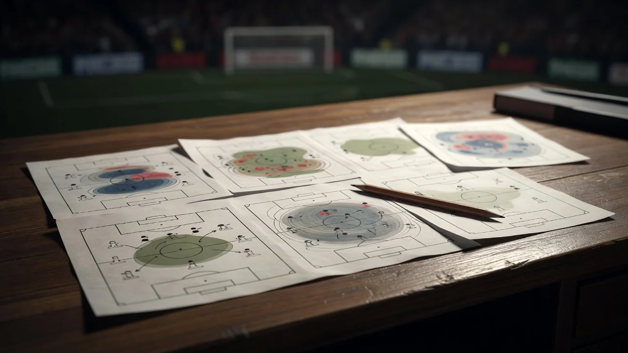 Printed match charts and a pencil on an analyst desk